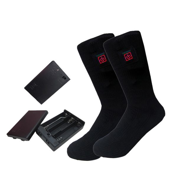 

heating socks adjustable battery electric heated socks for hunting fishing skiing hiking thermal foot warmer, Black