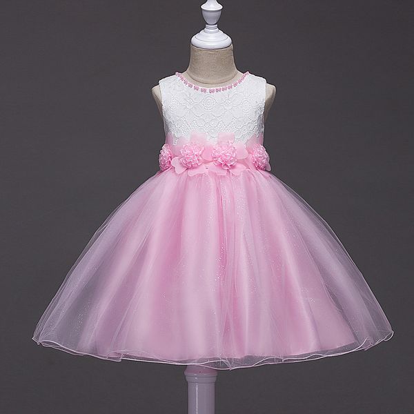 

new 2019 tulle baby bridesmaid flower girl wedding dress fluffy ball gown birthday evening prom cloth party dress 3-14 years, Red;yellow