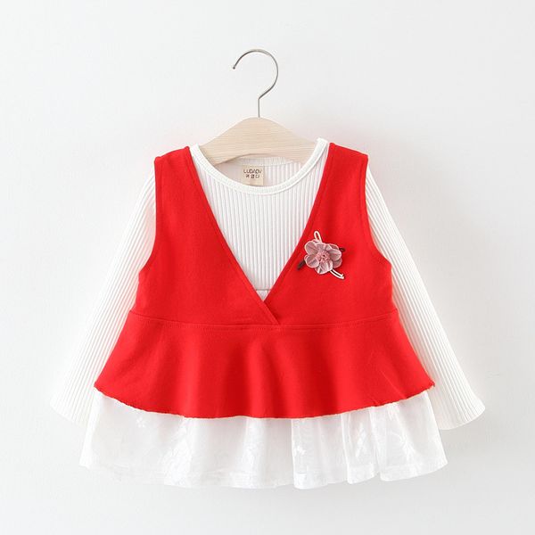 

Baby girls two-piece dress 2019 the spring and autumn period and the han edition children suit fashion dress, Red