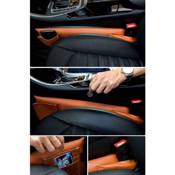 Universal Car Seat Catcher Gap Console Filler Side Pocket Organizer Leak Proof Crevice Storage Bags Auto Cargo Cup