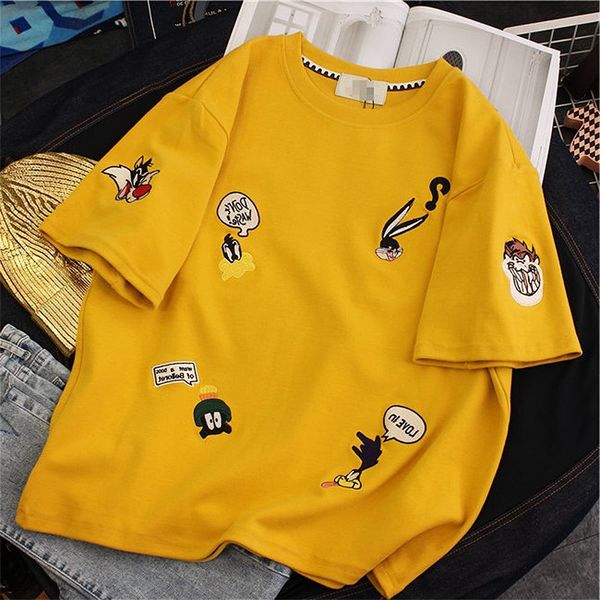 

early spring women's network red hong kong style ins short sleeve t-shirt female summer korean-style fashion students harajuku b, White