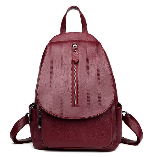 

soft leather backpack women's casual dual purpose backpack travel chest bag fashion hand mommy bag