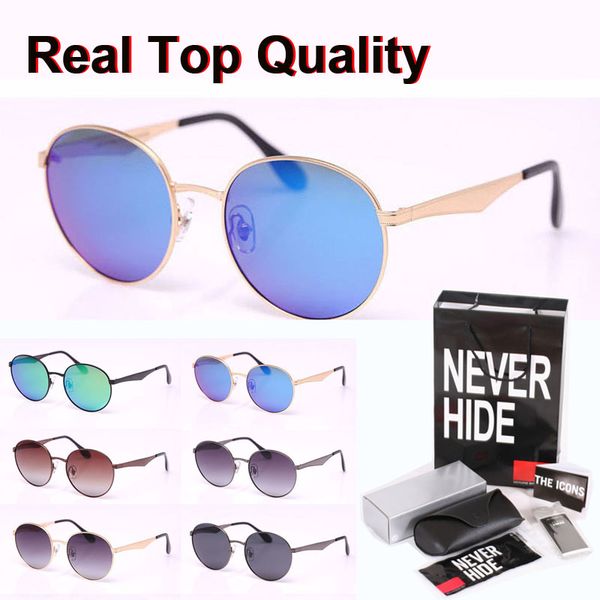 

polarized sunglasses men women 3537 brand designer metal frame round sun glasses with original box, accessories, everything, White;black