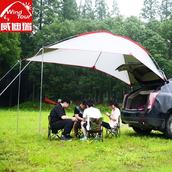 

outdoor portable camper trailer self-driving waterproof awning beach canopy aluminum tent large gazebo sun shelter