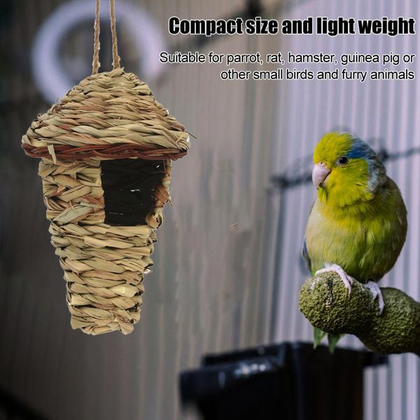 

hand-knitted creative pet bird nest straw bird nest hibiscus grass gourd bird house gardening decoration pet nest