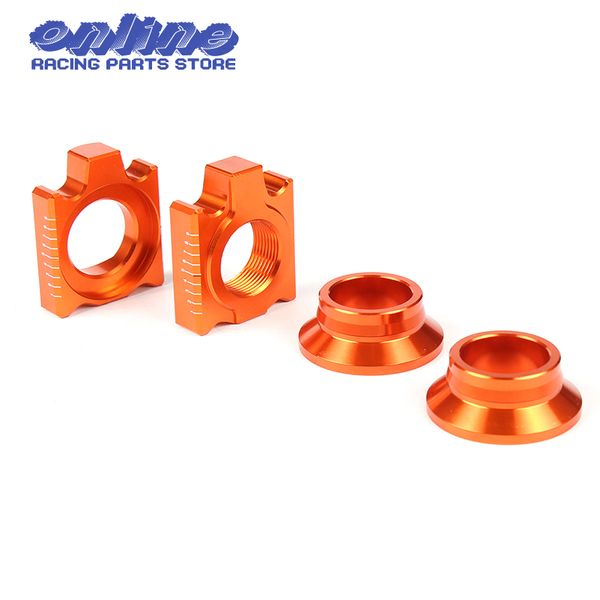 

cnc rear chain adjuster axle block and rear wheel spacers/ hub collars for sx sx-f xc xc-f 125 250 350 450 530 motorcycle