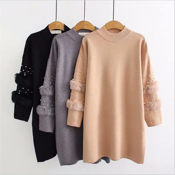 

2020 female knitted o-neck new fashion pullovers long sleeve autumn and winter sweater, White;black
