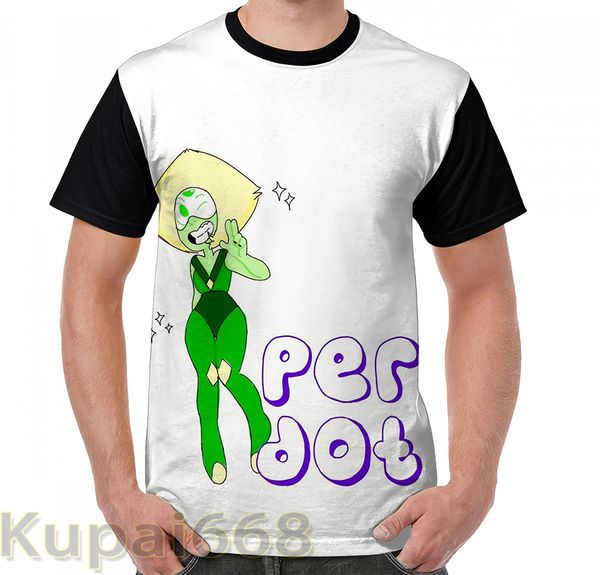 

funny graphic print t shirt men tees peridot (steven universe) women t-shirt short sleeve casual tshirts, White;black