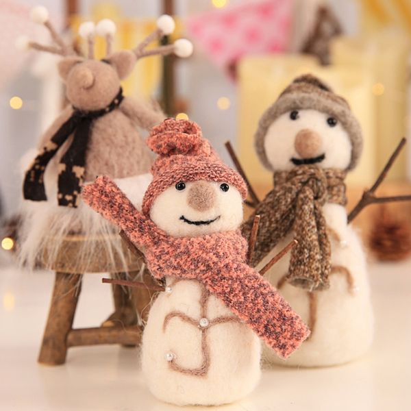 

christmas ornament wool felt snowman elk doll cute christmas decoration for l restaurant window party supplies kid gift