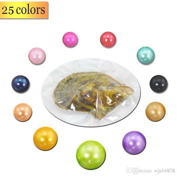 

wholesale 2020 new 6-7mm round natural akoya oyster pearl 25 mix color seawater natural pearl gift diy loose decorations vacuum packaging, White