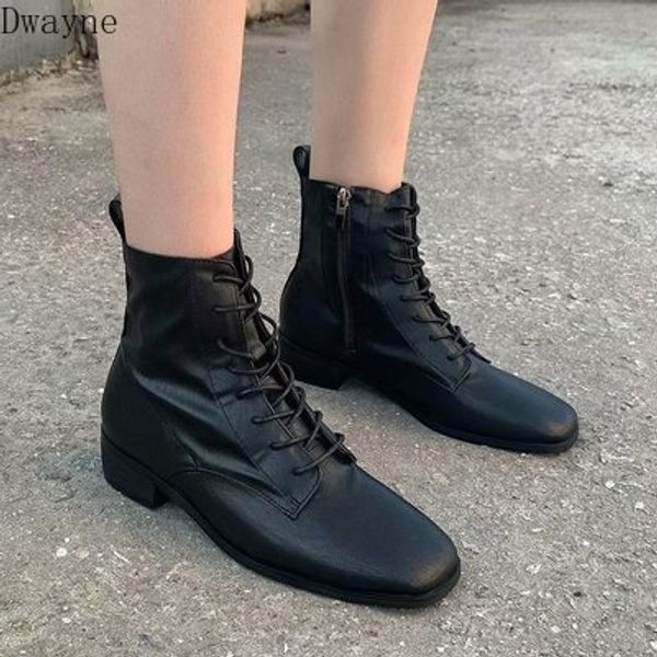 

autumn and winter new wild low-heeled boots fashion women's lace black boots