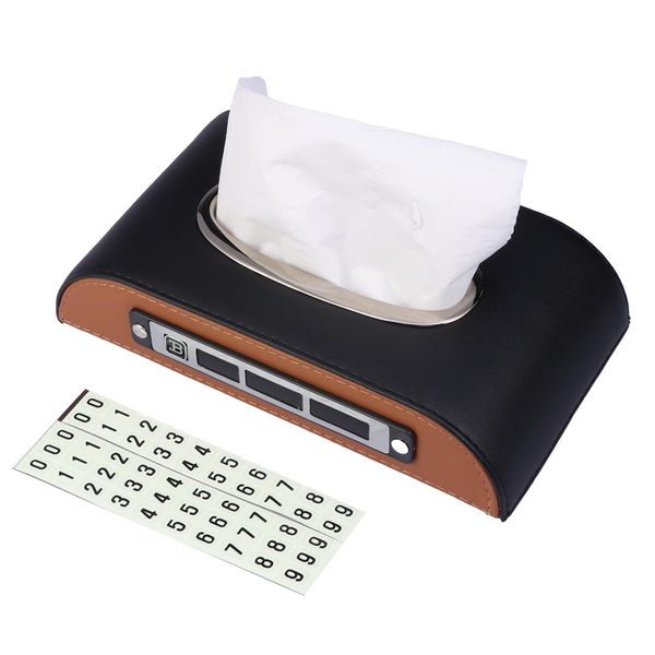 

1pcs armrest tissue box decorative multi-purpose temporary parking card fluorescent boards universal auto accessories a30