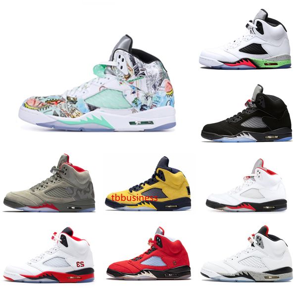 

5 5s wings mens basketball shoes red blue suede white black grape men sports sneakers designer trainers