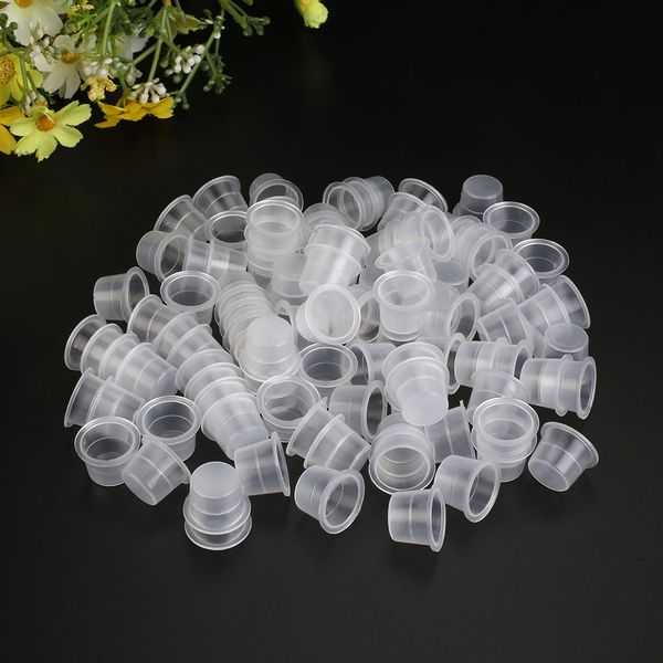 

100pcs/pack s/m/l tattoo ink plastic cups pigment supplies mix disposable supply refillable bottles empty cup