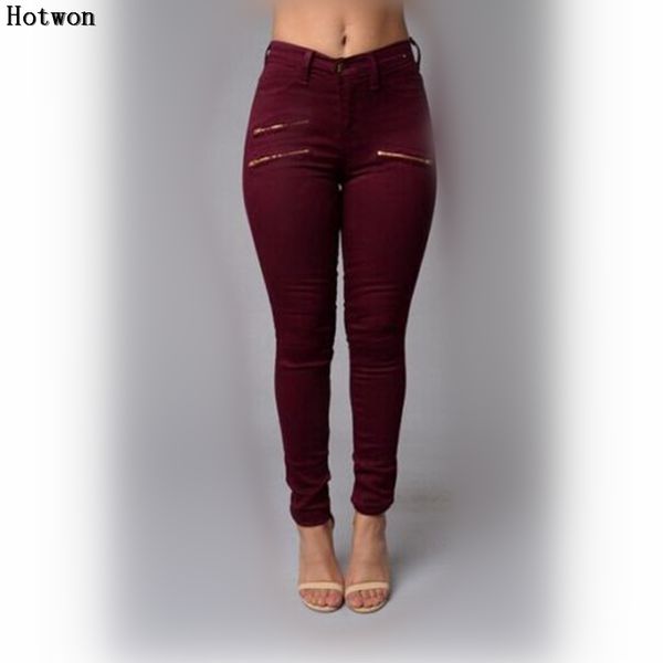 

2017 cotton high elastic jeans woman knee skinny pencil pants slim ripped jeans for women black ripped jeans, Blue