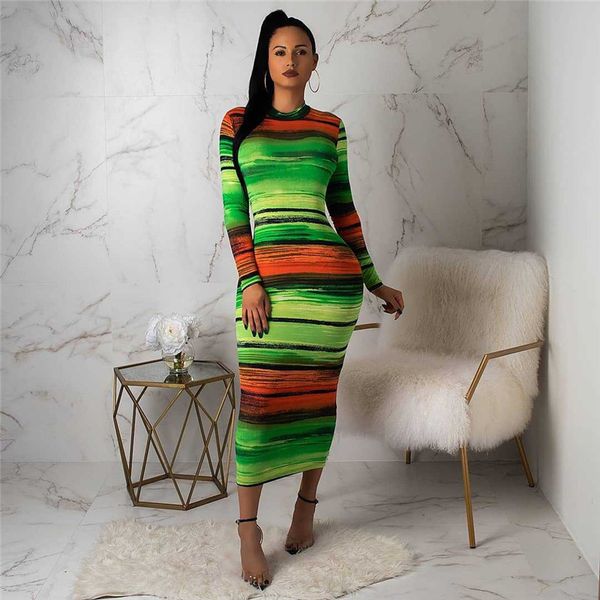 

long sleeve elegant club party dress women scoop neck colorful striped bodycon dress casual slim fit package hip dress vestidos nb-1498, Black;gray