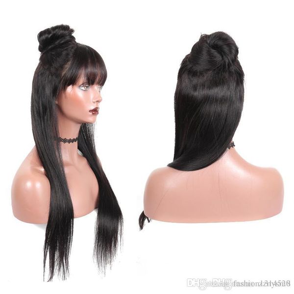 

4x4 closure wig 250 density lace front human hair wigs brazilian remy straight thick for black women free