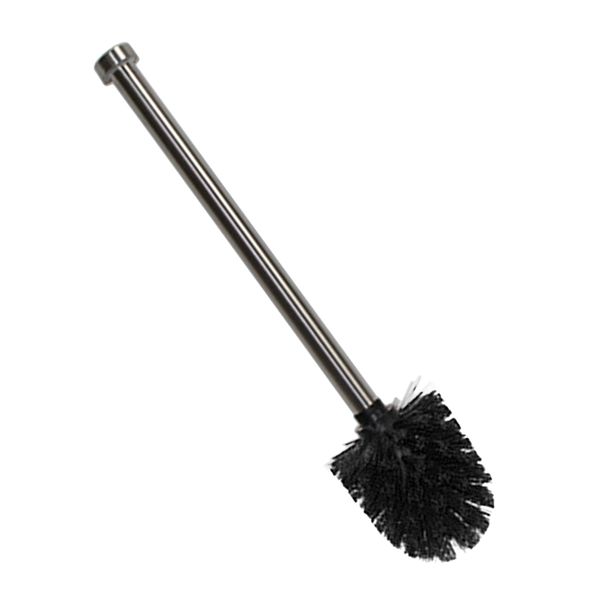 

black stainless steel bathroom toilet cleaning brush round head metal handle