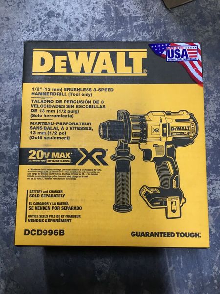 

DEWALT DCD996B Макс. XR 20 В Li-Ion 1/2 "Аккумуляторная дрель (Только для инструментов)