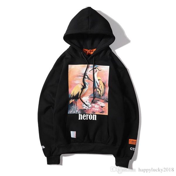 

европа и соединенные штаты tide марка вышивка толстовка куртка thin терри капюшоном мужские свитера 19fw, Black