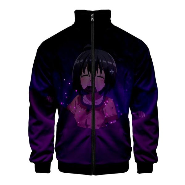 

because i'm too afraid of pain i'll have full defense jacket cartoon long sleeve zipper kakarot jacket casual stand, Black;brown