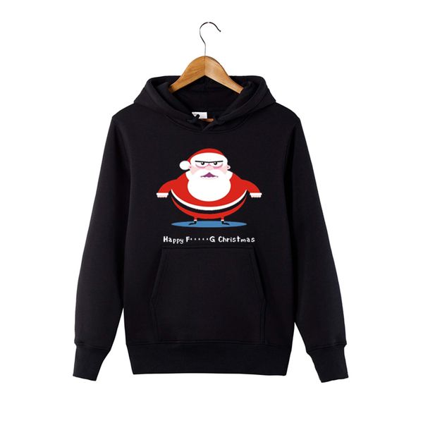 

happy christmas funny santa claus sweatshirts hoodie christmas dressed up hoodie, Black
