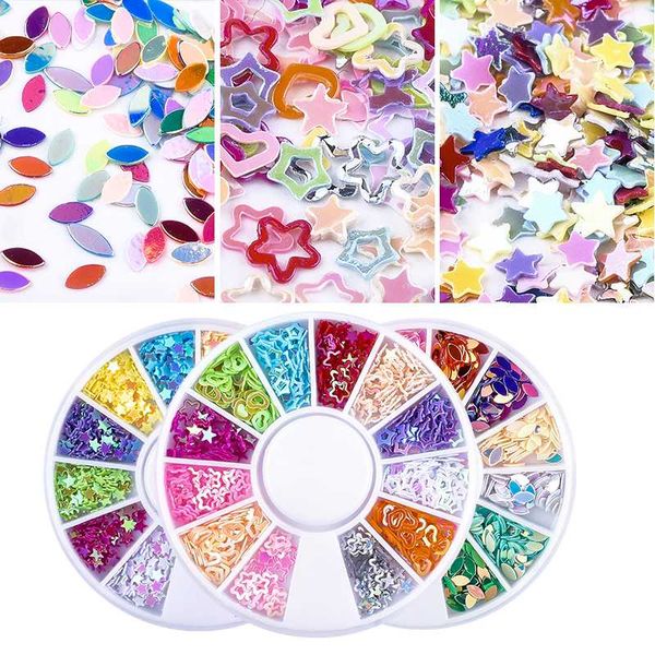 

stars raindrop heart shaped nail rhinestones for nail art decoration 3d glitter diamond stone for gel sequins, Silver;gold