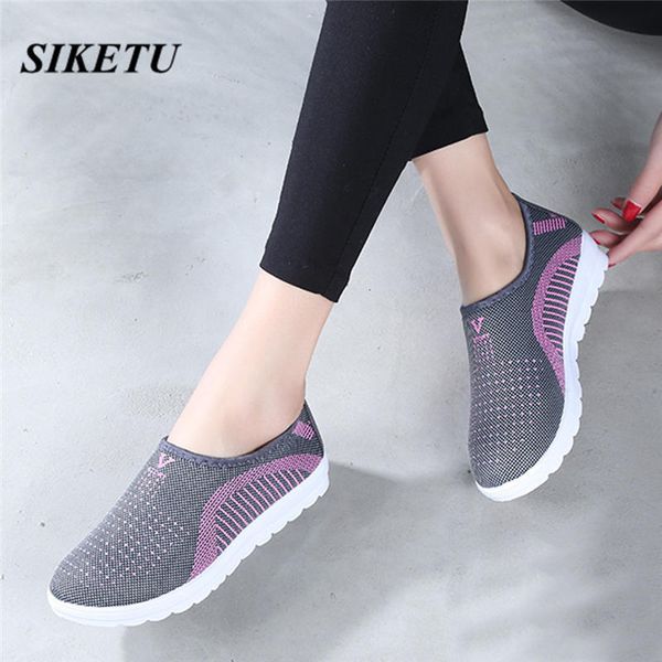 

новая женская сетка плоская с хлопком повседневная ходьба полосатые кроссовки мокасины мягкая обувь мода круглый носок плоский с женской обу, Black