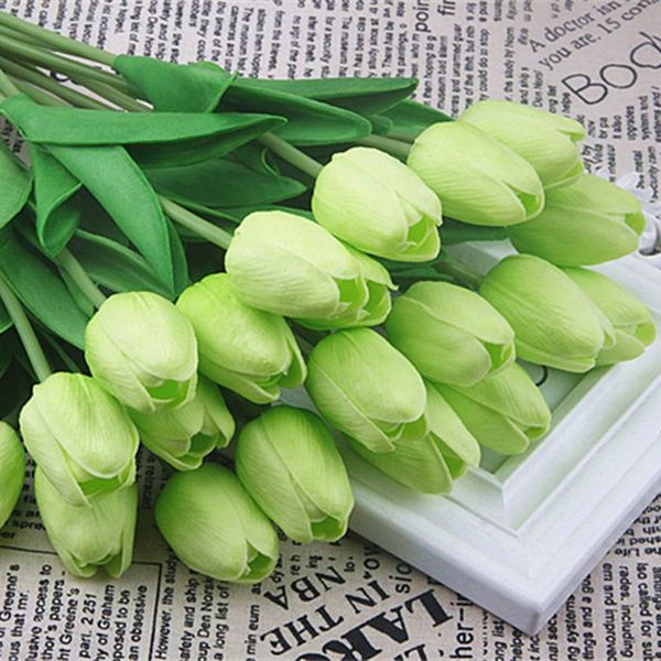 

10 pcs beauty real touch flowers latex tulips flower artificial bouquet fake flower bridal bouquet decorate flowers for wedding