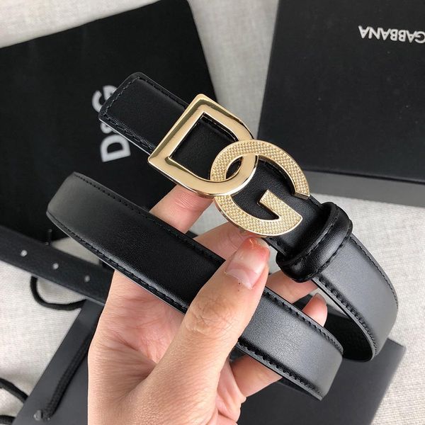 

fashionable womens designer belts luxury belts brand leather belt d and g casual gold smooth buckle width 24mm with package, Black;brown