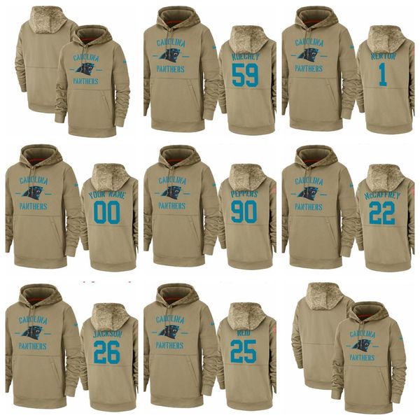 

men women youth carolina panthers #59 #1 #90 #22 #25 #26 customize any number & name 2019 salute to service therma nfl hoodie, Blue;black