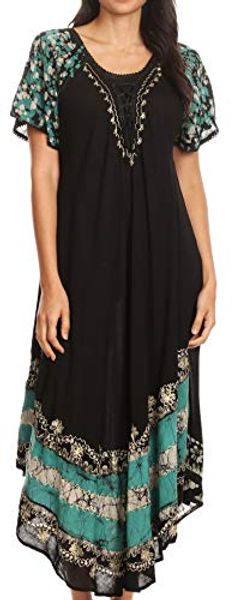 

sakkas sara batik caftantank dress/cover up, Black;gray