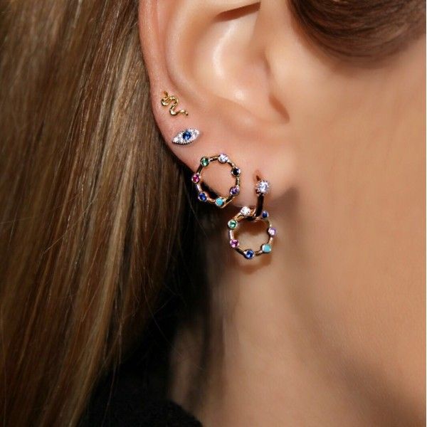 

минимальный милые сглаза серьги для женщин девушки стерлингового серебра 925 сладкий дизайн крошечный стад глаз асфальтированной белый голуб, Golden;silver