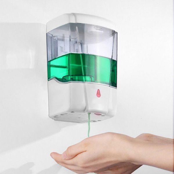 

2pcs 700ml bathroom ir sensor handssoap dispenser battery powered large capacity wall mounted touchless automatic toilet kitchen