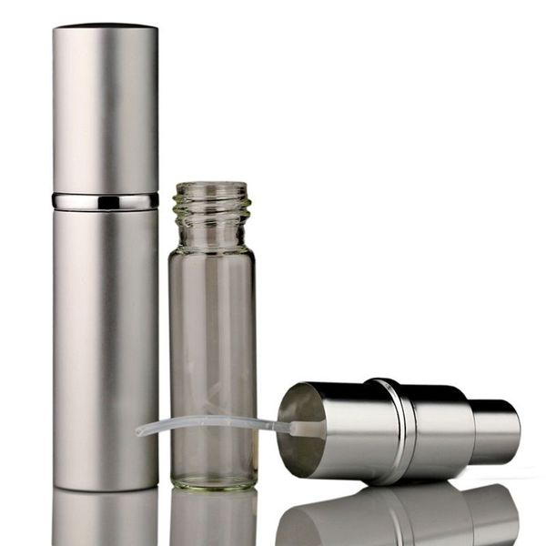 

5 colors 10ml aluminum case glass perfume refillable empty bottle travel atomizer mini spray container pump bottles