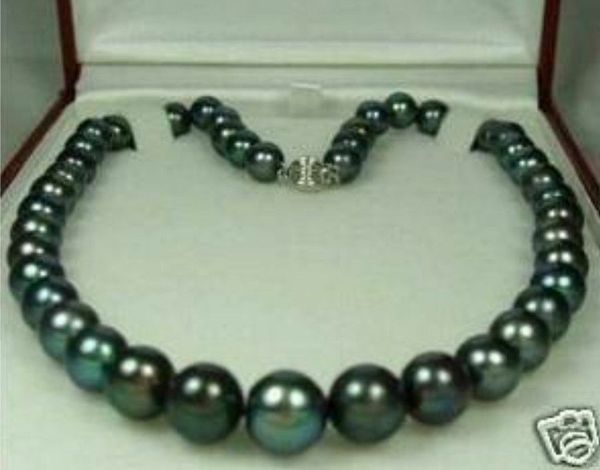 

8-9mm tahitian natural black pearl necklace, Silver