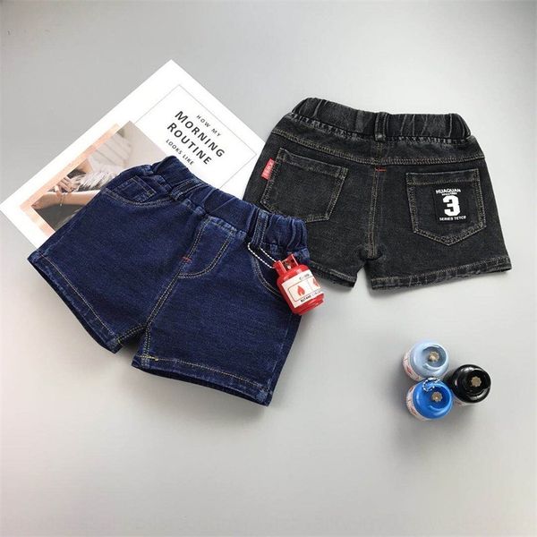 

clothing wear children's shorts 2020 fashionable girls baby children's solid color 3-word denim shorts, Blue