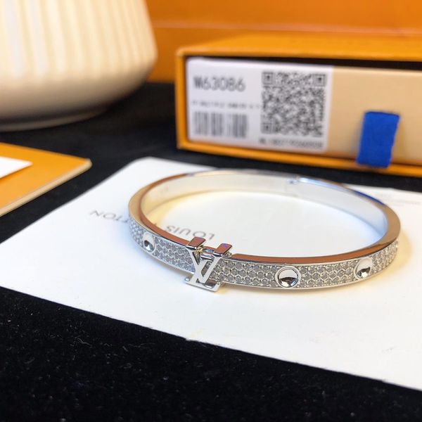 

enamel bangle bracelet 2019 luxury designer fashion jewelry diamond jewelry for men and women of letters decorations, Black