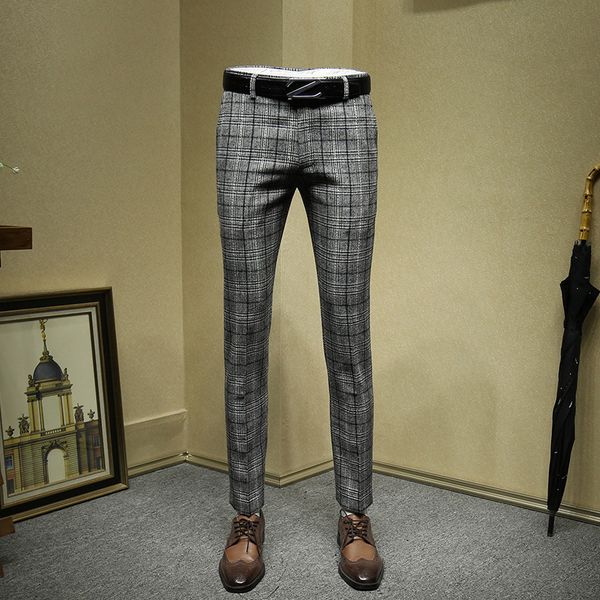 

men dress pants slim fit formal business 20% wool material winter fashion suit pant wedding groom wear father day, White;black