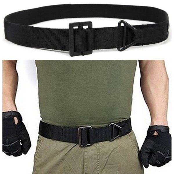 

adjustable survival tactical belt emergency rescue rigger militaria cqb for hunting waist support dropshipping, Black;gray