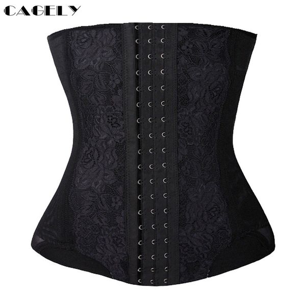 

embroidery waist trainer cincher elastic steel boned body shaper underwear lingerie tummy slim control belt underbust cors, Black;white