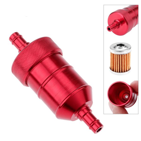 

universal 8mm petrol gas fuel filter cleaner cnc aluminium for motorcycle pit dirt bike atv quad inline oil gas fuel filter