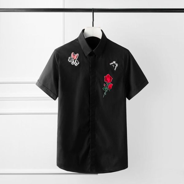 

minglu summer mens shirts luxury flower embroidery long sleeve mens dress shirts plus size 4xl solid color slim fit man, White;black