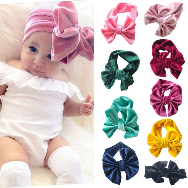 

kids girl baby pleuche headband toddler lace bowknot flower hair band princess elastic headwear solid casual party accessories, Slivery;white