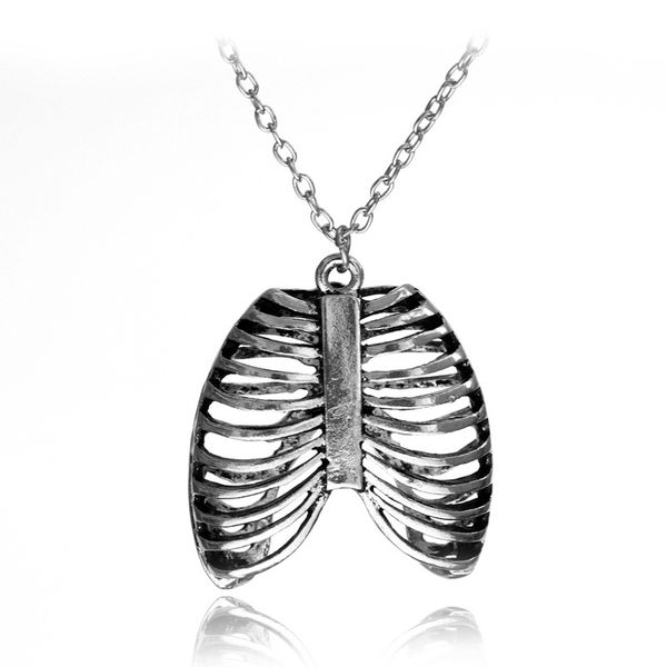 

the human body chest anatomy pendant necklace 20pcs/lot, Silver