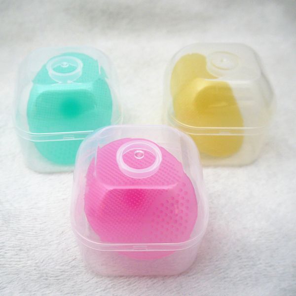 

4 colors baby shampoo brush bath silicone brush massage brush men women beauty clean face tool 20pcs