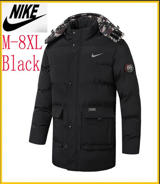 

fashion 2019nike embroidery trademark winter men's down jacket jacket leisure brand down jacket warm ski men's down m-8xl ing, Black