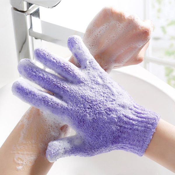 

wholesale moisturizing spa skin care cloth bath glove five fingers exfoliating gloves face body bathing supplies accessories dh0623