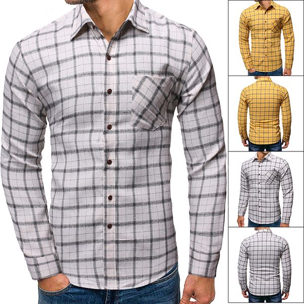 

plaid flannel mens shirts long sleeve social masculino brand autumn button checkerboard male shirts chemises homme, White;black