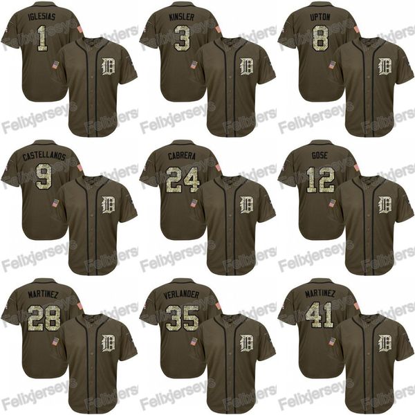 

24 Miguel Cabrera 41 Victor Martinez 9 Nick Castellanos 8 Justin Upton Jose Iglesias Tigers Custom Baseball Jersey